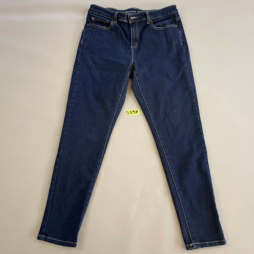 Michael Kors Womens Skinny Jeans Dark Wash Denim Size 8 Slim Fit Pants